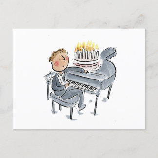 Carte Postale Gâteau d'anniversaire piano