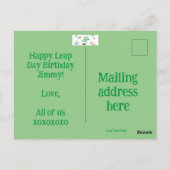 Carte Postale Gâteau d'anniversaire sur feuille de nénuphar avec (Dos)