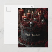Carte Postale Gâteau de célébration gothique noir orné (Devant / Derrière)