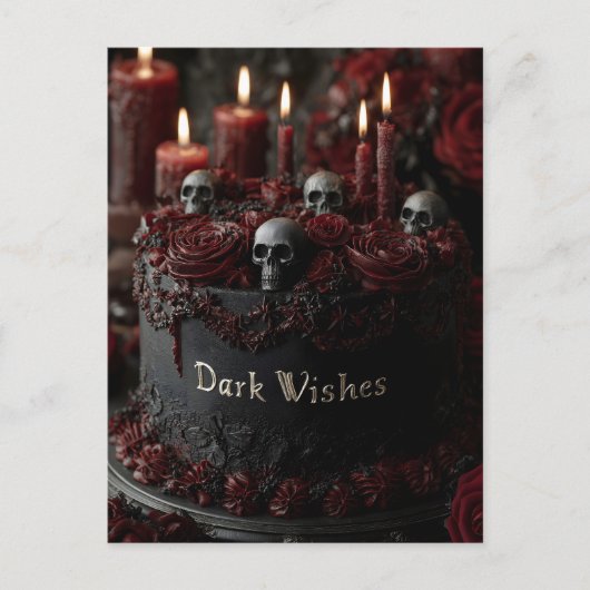Carte Postale Gâteau de célébration gothique noir orné (Devant)