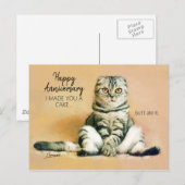 Carte Postale Gâteau de chat drôle Joyeux Anniversaire (Devant / Derrière)