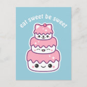 Carte Postale Gâteau de chaton rose mignon (Devant)