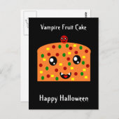Carte Postale Gâteau de fruits vampire "Happy Halloween" (Devant / Derrière)