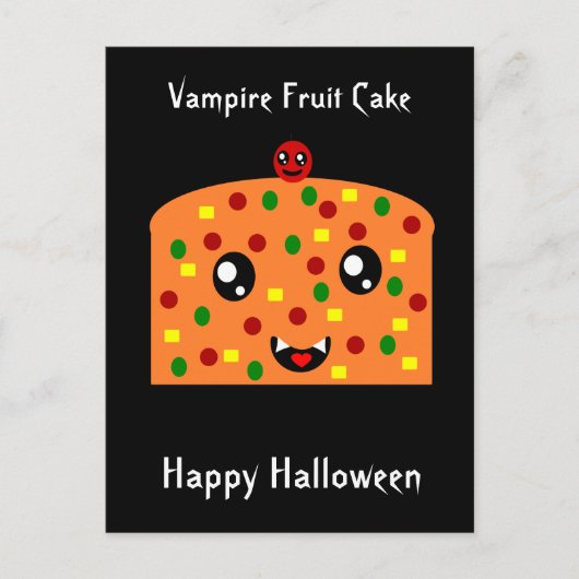 Carte Postale Gâteau de fruits vampire "Happy Halloween" (Devant)