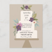 Carte Postale Gâteau de Mariage Fleuriste Moderne  (Devant)