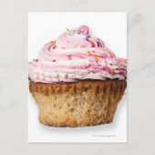 Carte Postale Gâteau de tasse rose, sur arrière - plan blanc, co (Devant)