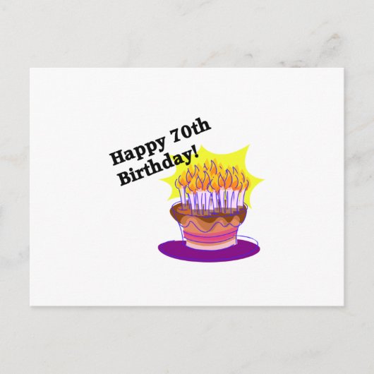 Carte Postale Gâteau du 70e anniversaire (Devant)
