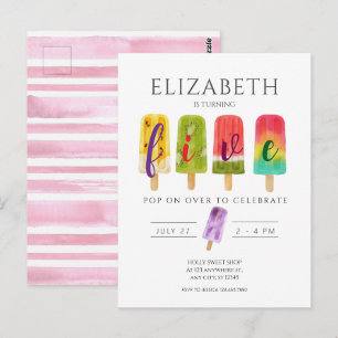 Carte Postale Gâteau glacé popsicle d'anniversaire d'été