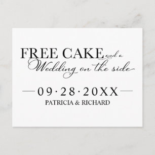Carte Postale Gâteau Gratuit Drôle Mariage Économisez La Date No