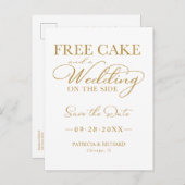 Carte Postale Gâteau Gratuit Et Un Mariage Sur Le Côté Enregistr (Devant / Derrière)