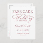 Carte Postale Gâteau Gratuit Et Un Mariage Sur Le Côté Enregistr (Devant / Derrière)