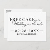 Carte Postale Gâteau Gratuit Mariage Drôle Enregistrer La Date N (Devant / Derrière)