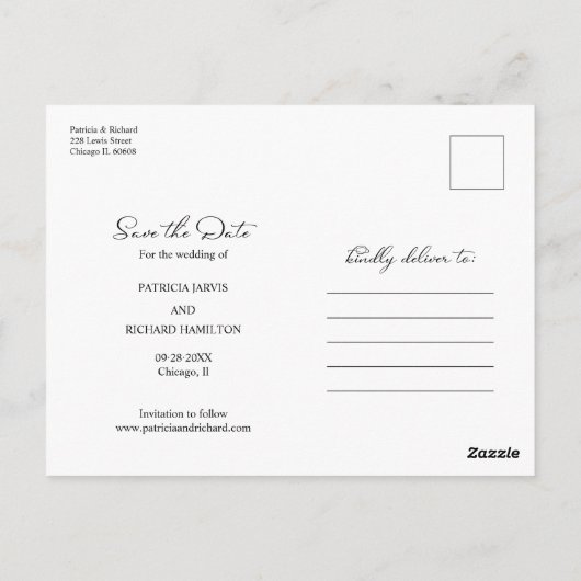 Carte Postale Gâteau Gratuit Mariage Drôle Enregistrer La Date N (Dos)