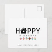 Carte Postale Gâteau Happy Birthday Realty (Devant / Derrière)