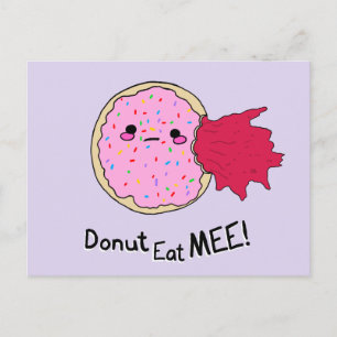 Carte Postale Gâteau Kawaii Jam Donut Mange Moi