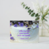 Carte Postale Gâteau mariage aux fleurs violettes avec verset de (Debout devant)