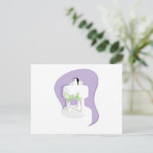 Carte Postale Gâteau mariage avec Arrière - plan de lavande et B (Debout devant)