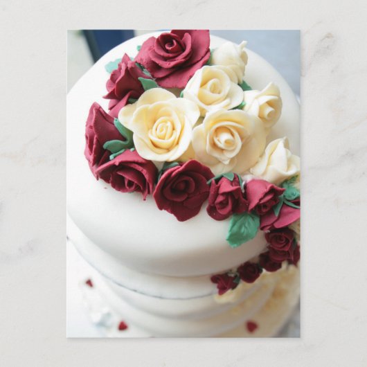 Carte Postale Gâteau mariage avec cascade de fleur de sucre (Devant)