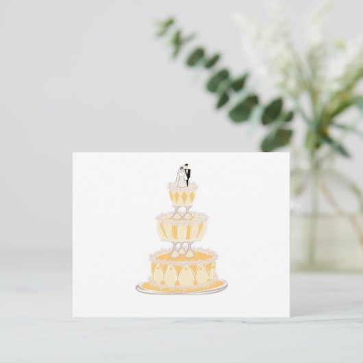 Carte Postale Gâteau Mariage décoré (Debout devant)