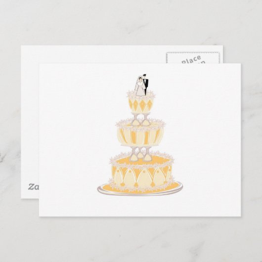Carte Postale Gâteau Mariage décoré (Devant / Derrière)