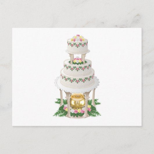 Carte Postale Gâteau Mariage élaboré avec fontaine (Devant)