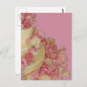 Carte Postale Gâteau mariage et Roses (Devant / Derrière)