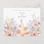 Carte Postale Gâteau mariage floral (Devant)