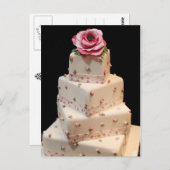Carte Postale Gâteau Mariage romantique (Devant / Derrière)