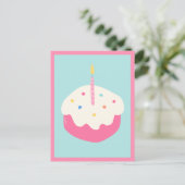 Carte Postale Gâteau rose bleu (Debout devant)