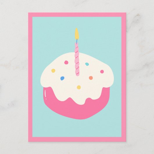 Carte Postale Gâteau rose bleu (Devant)