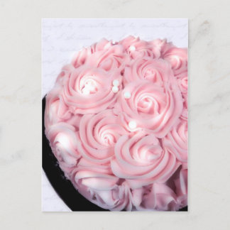 Carte Postale Gâteau Rose Champagne