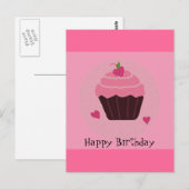 Carte Postale Gâteau rose d'anniversaire (Devant / Derrière)