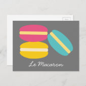 Carte Postale Gâteaux colorés de macaron français (Devant / Derrière)