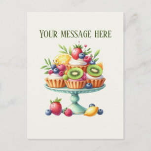 Carte Postale Gâteaux de pâtisserie mignons ajoutent un nom d'en