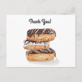 Carte Postale Gâteaux Donuts Merci à l'aquarelle (Devant)