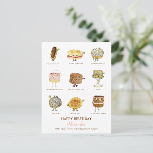 Carte Postale gâteaux mignons dessert Illustrations (Debout devant)
