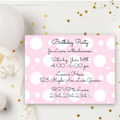 Carte Postale Gâteaux rose et fille anniversaire points