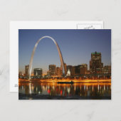 Carte Postale Gateway Arch St Louis Mississippi à la nuit (Devant / Derrière)