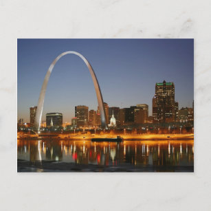 Carte Postale Gateway Arch St Louis Mississippi à la nuit