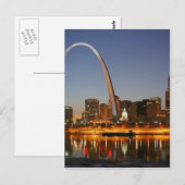 Carte Postale Gateway Arch St Louis Mississippi à la nuit (Devant / Derrière)