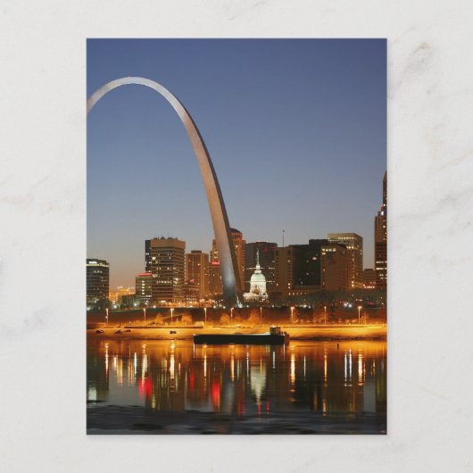 Carte Postale Gateway Arch St Louis Mississippi à la nuit (Devant)