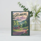 Carte Postale Gatlinburg Tennessee Cabine Travel Art Vintage (Debout devant)