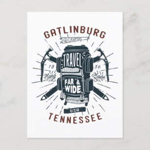 Carte Postale Gatlinburg Tennessee sac à dos Gear Retro Travel