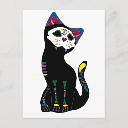 Carte Postale 'Gato Muerto' Dia De Los Muertos Chat (Devant)