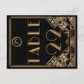 Carte Postale Gatsby style Art déco d'or noir Numéro de tableau  (Dos)