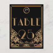 Carte Postale Gatsby style Art déco d'or noir Numéro de tableau  (Devant)