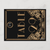 Carte Postale Gatsby style Art déco d'or noir Numéro de tableau  (Dos)