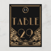 Carte Postale Gatsby style Art déco d'or noir Numéro de tableau  (Devant)