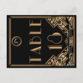 Carte Postale Gatsby style Art déco d'or noir Numéro de tableau  (Dos)