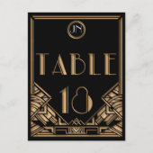 Carte Postale Gatsby style Art déco d'or noir Numéro de tableau  (Devant)